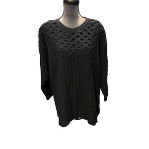 Epix Vintage Black Textured Long Sleeved Top Size